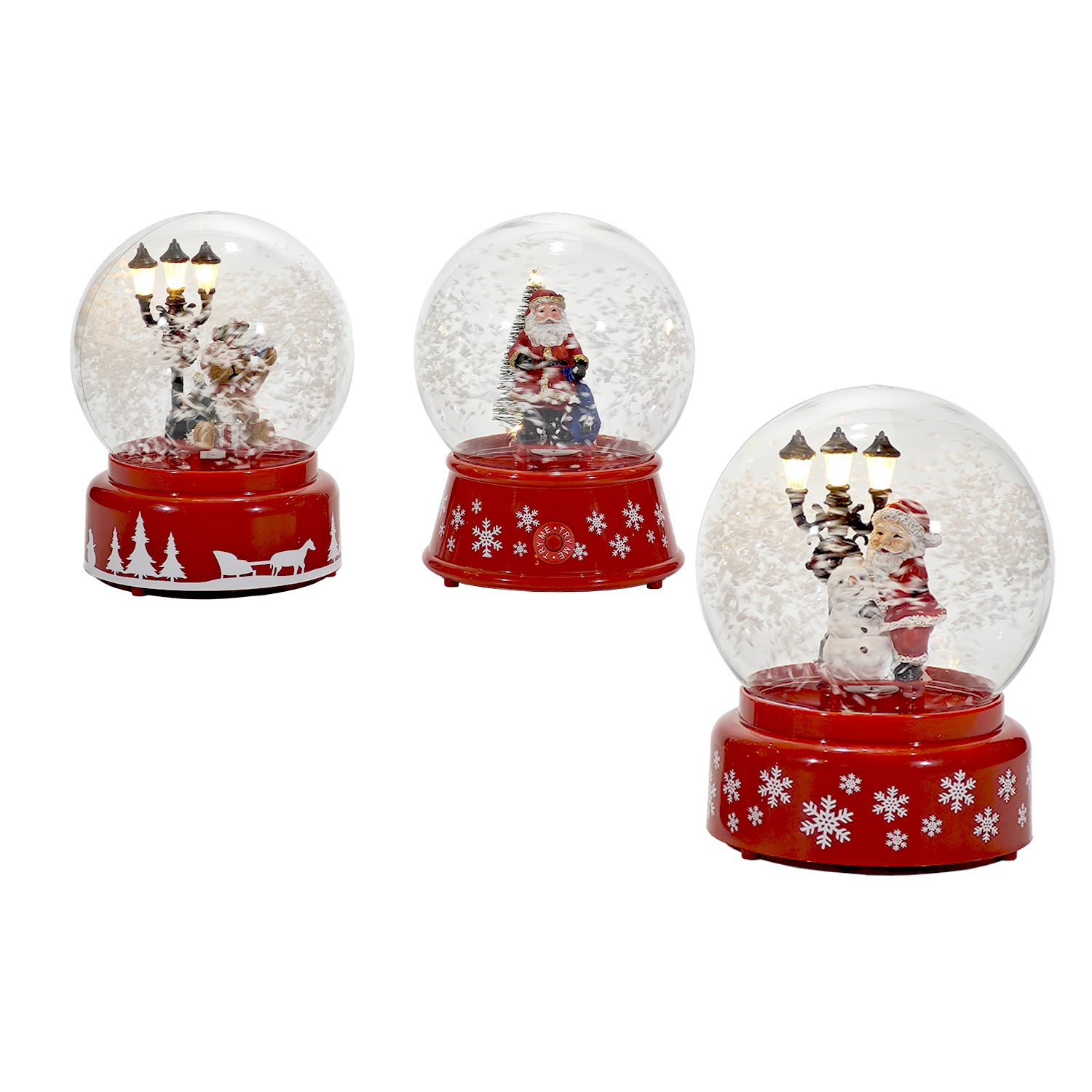 VESTIAMO CASA GRAN NATALE - Sfera Natalizia di Babbo Natale LED e Musica - h18 cm diametro 13 cm